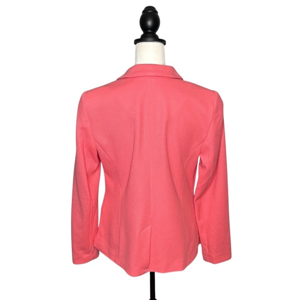 NEW Talbots Cotton Knit Blazer Jacket Size 10 Coral Lined Back Vent Classic - Picture 6 of 11